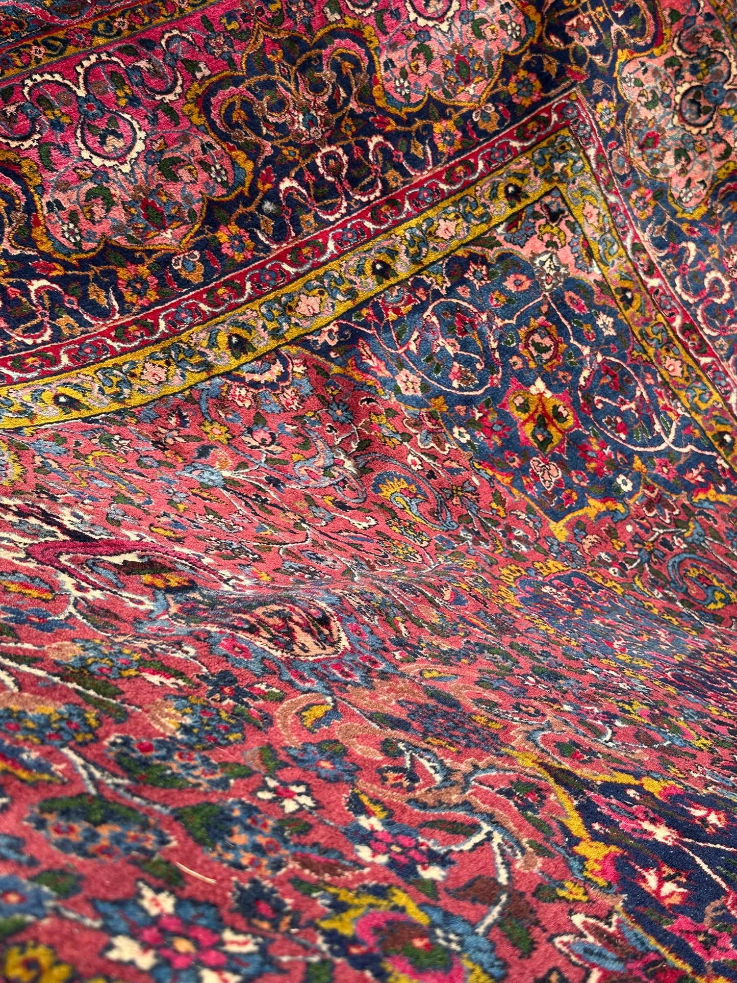 Antiker Handgeknüpft Palast Teppich Keschan 762x311 cm