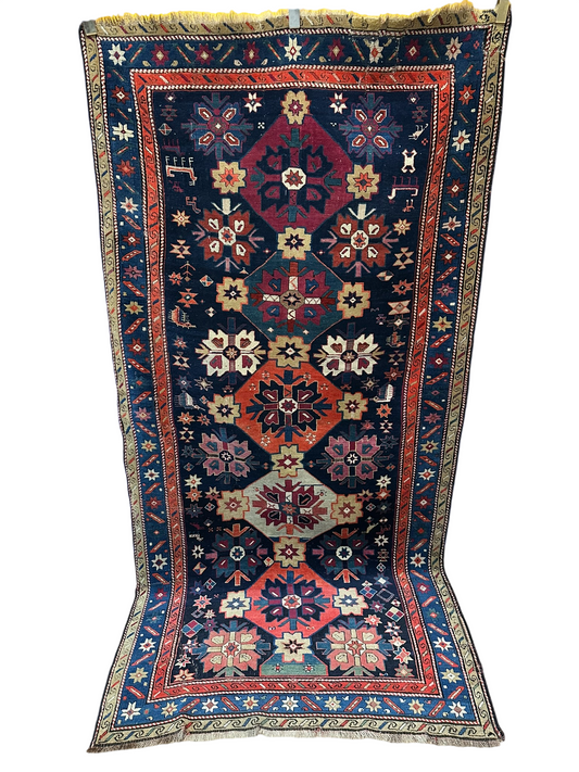 Orientteppich handgeknüpft Kazak Antik 256x124 cm