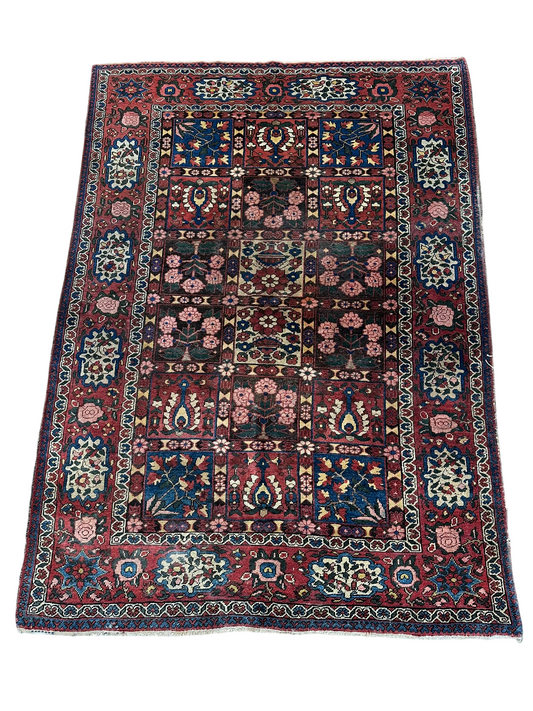 Antik Orientteppich handgeknüpft  Bachtiar naturfarben 200x145 cm