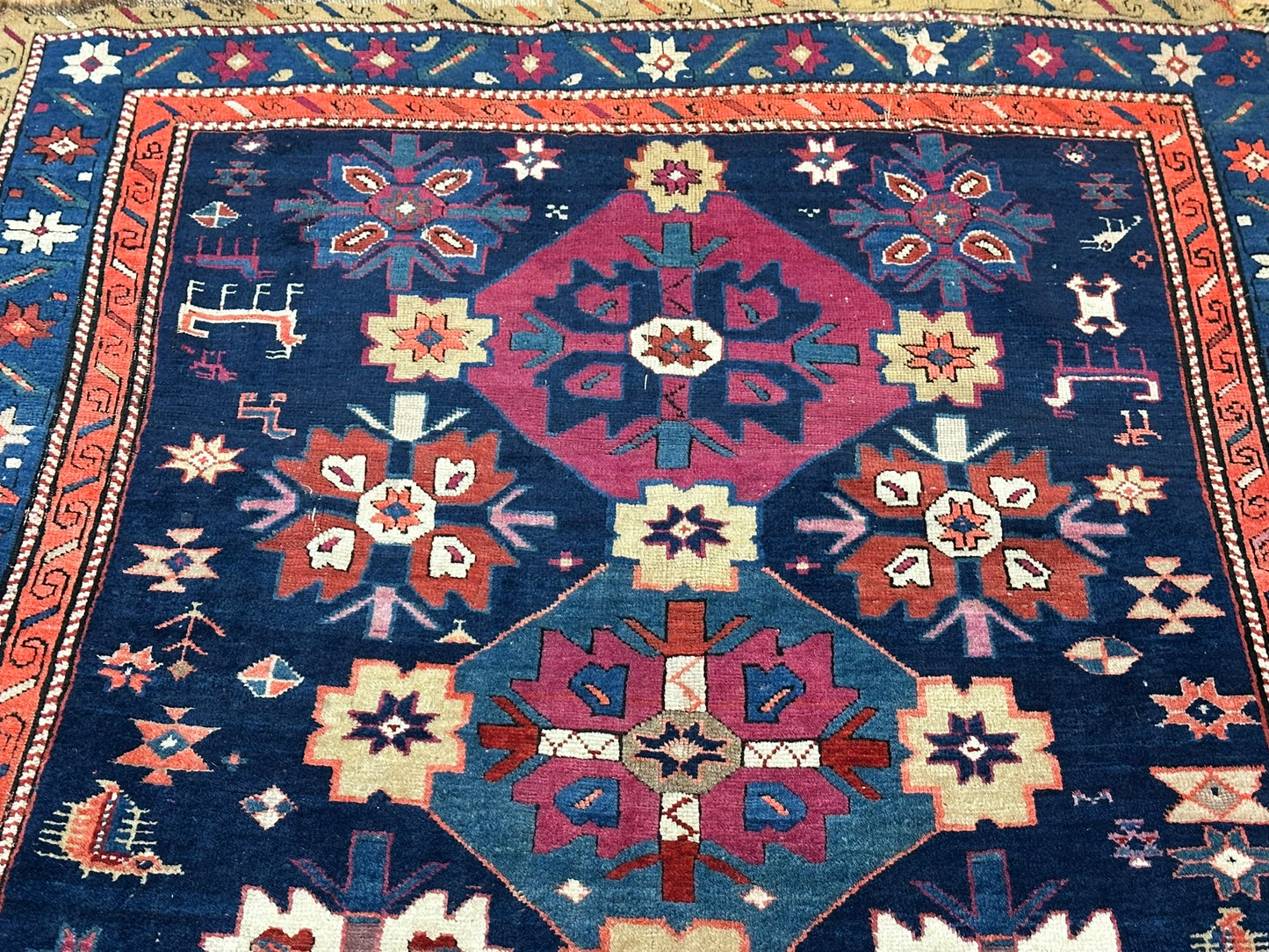 Orientteppich handgeknüpft Kazak Antik 256x124 cm