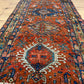 Antiker Orientteppich handgeknüpft  Heriz Läufer naturfarben 250x90 cm