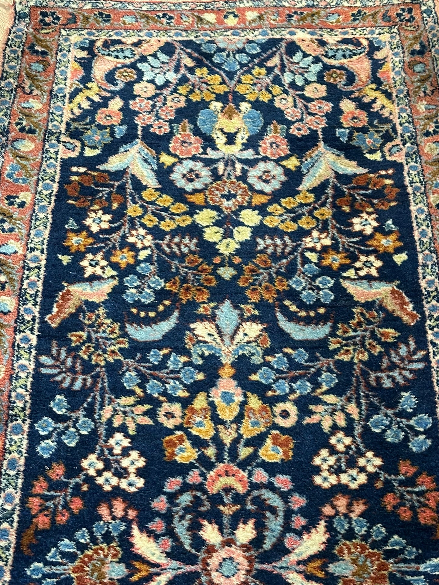 Orientteppich handgeknüpft 403x84 cm antik Malayer Stil