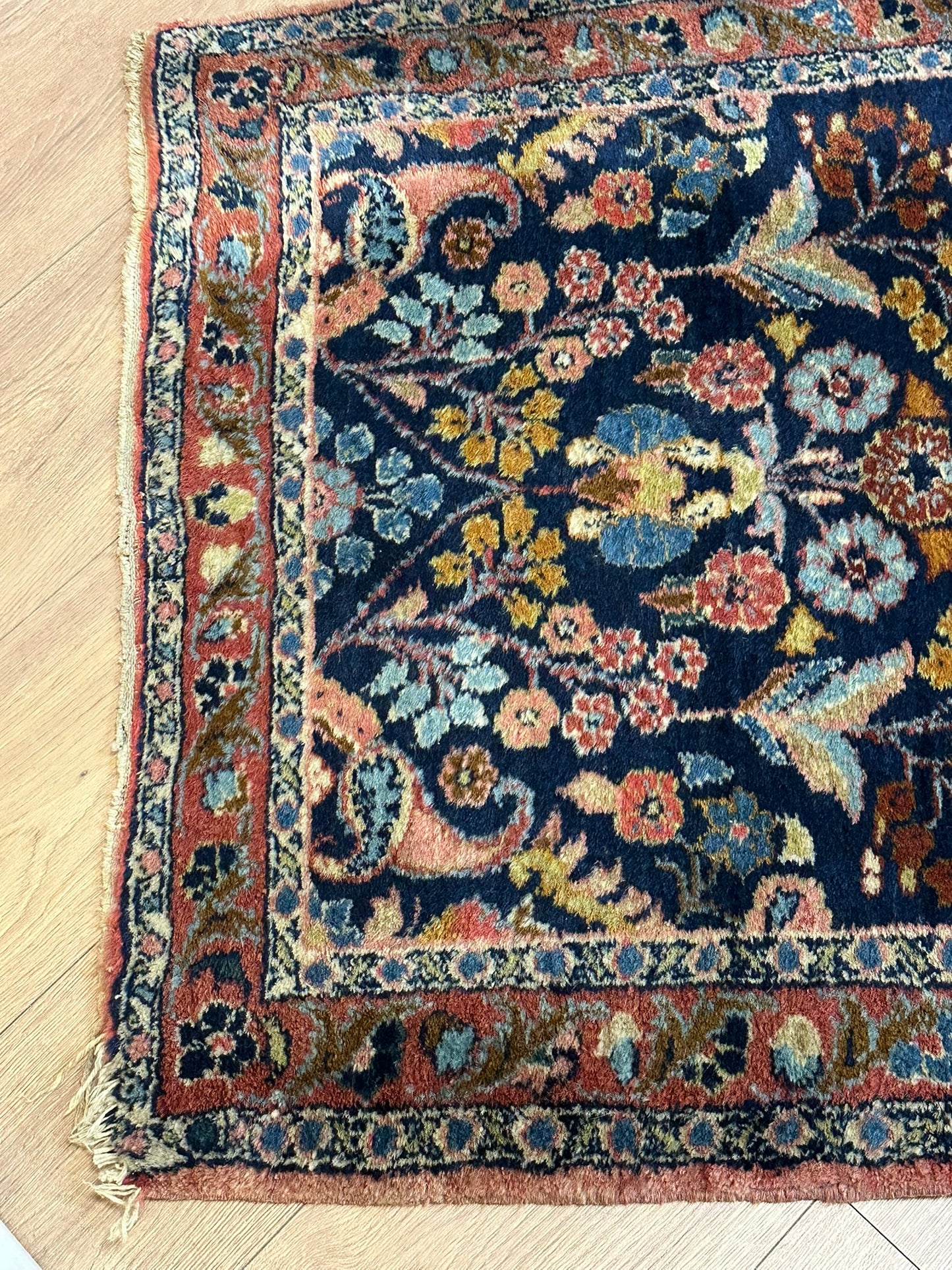 Orientteppich handgeknüpft 403x84 cm antik Malayer Stil