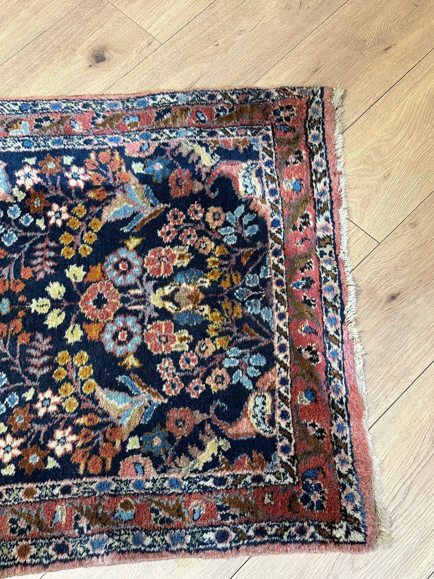 Orientteppich handgeknüpft 403x84 cm antik Malayer Stil