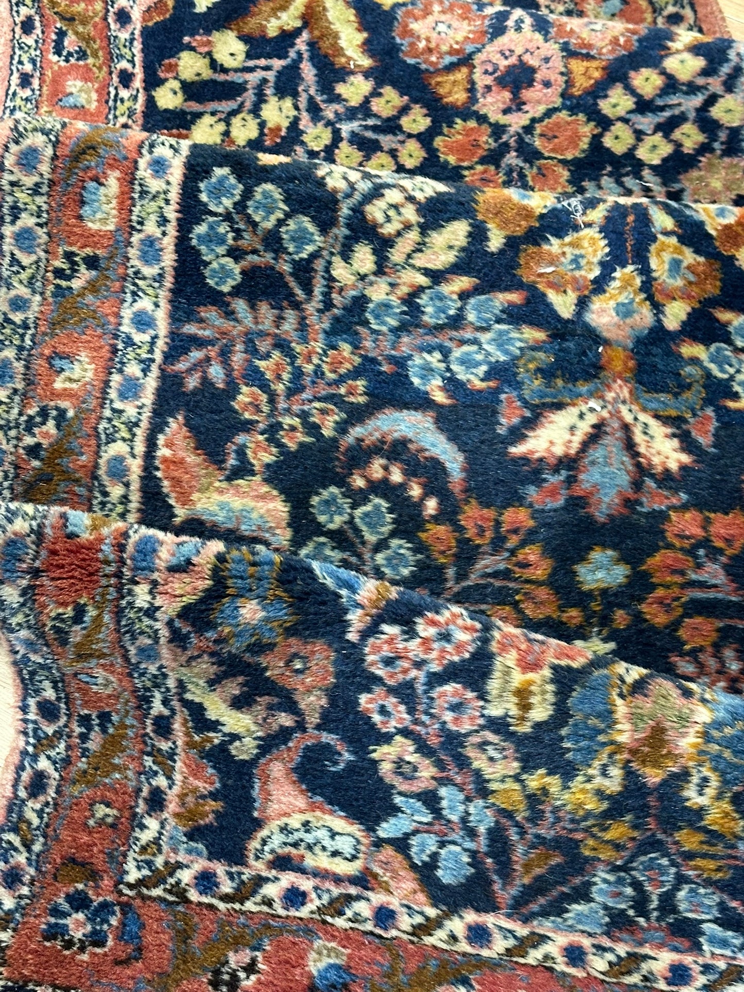 Orientteppich handgeknüpft 403x84 cm antik Malayer Stil