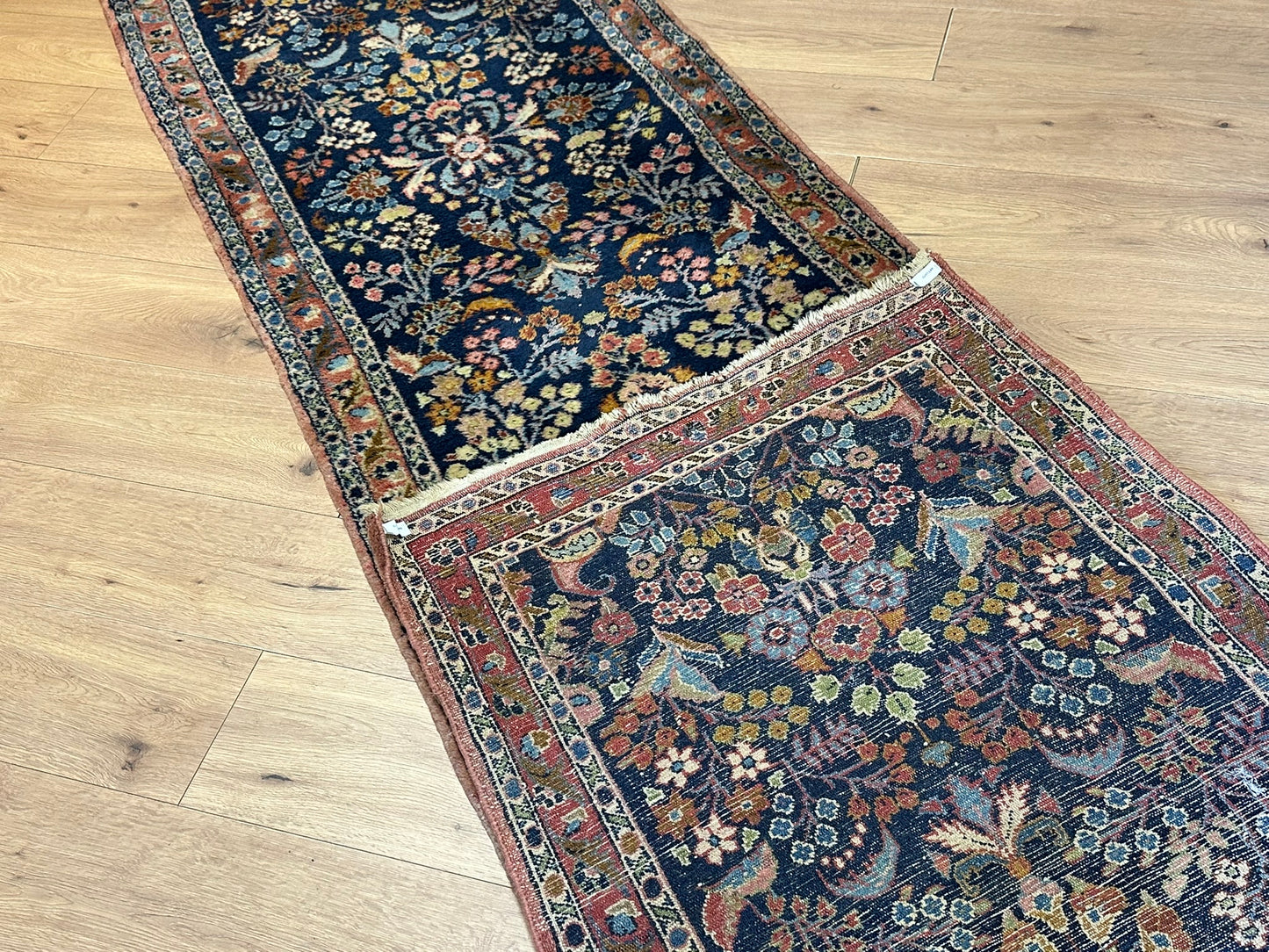 Orientteppich handgeknüpft 403x84 cm antik Malayer Stil