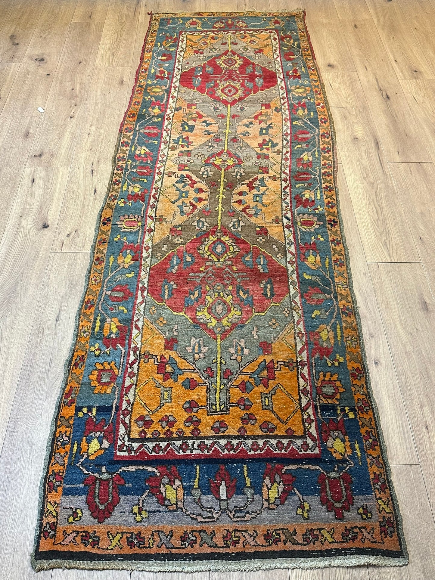Orientteppich handgeknüpft 295x95 cm antik Bidjar