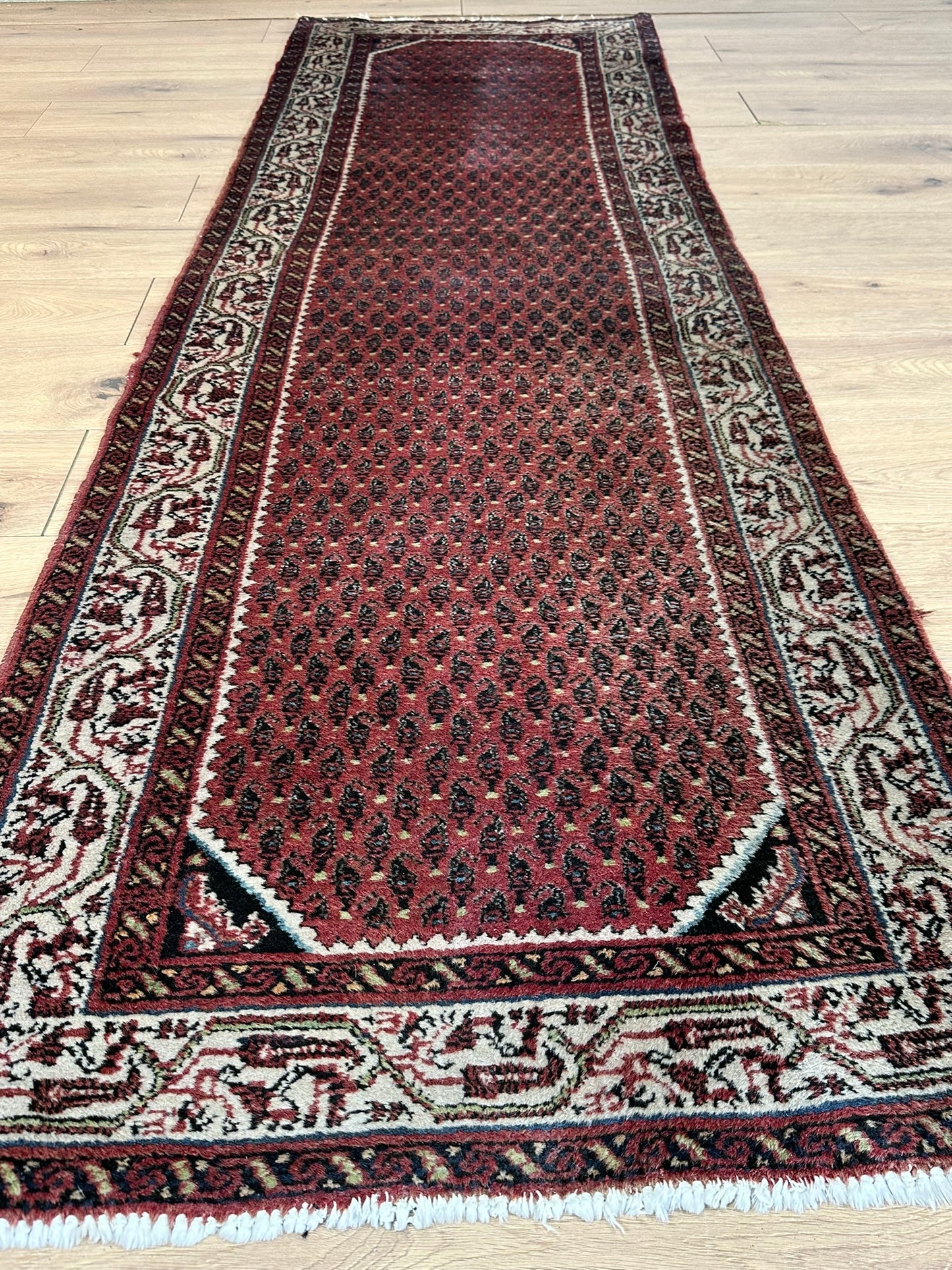 Orientteppich handgeknüpft Hamadan Läufer 250x80 cm