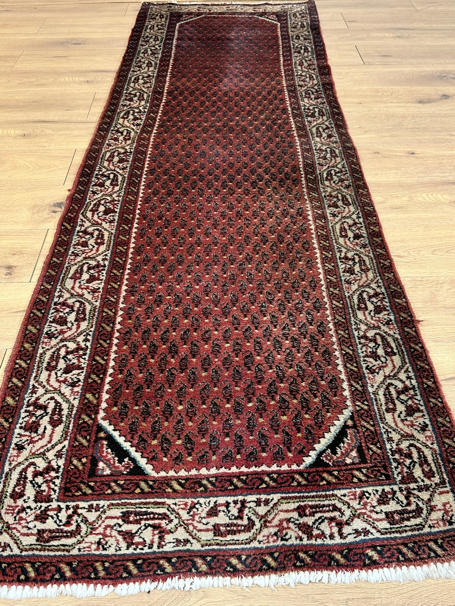 Orientteppich handgeknüpft Hamadan Läufer 250x80 cm