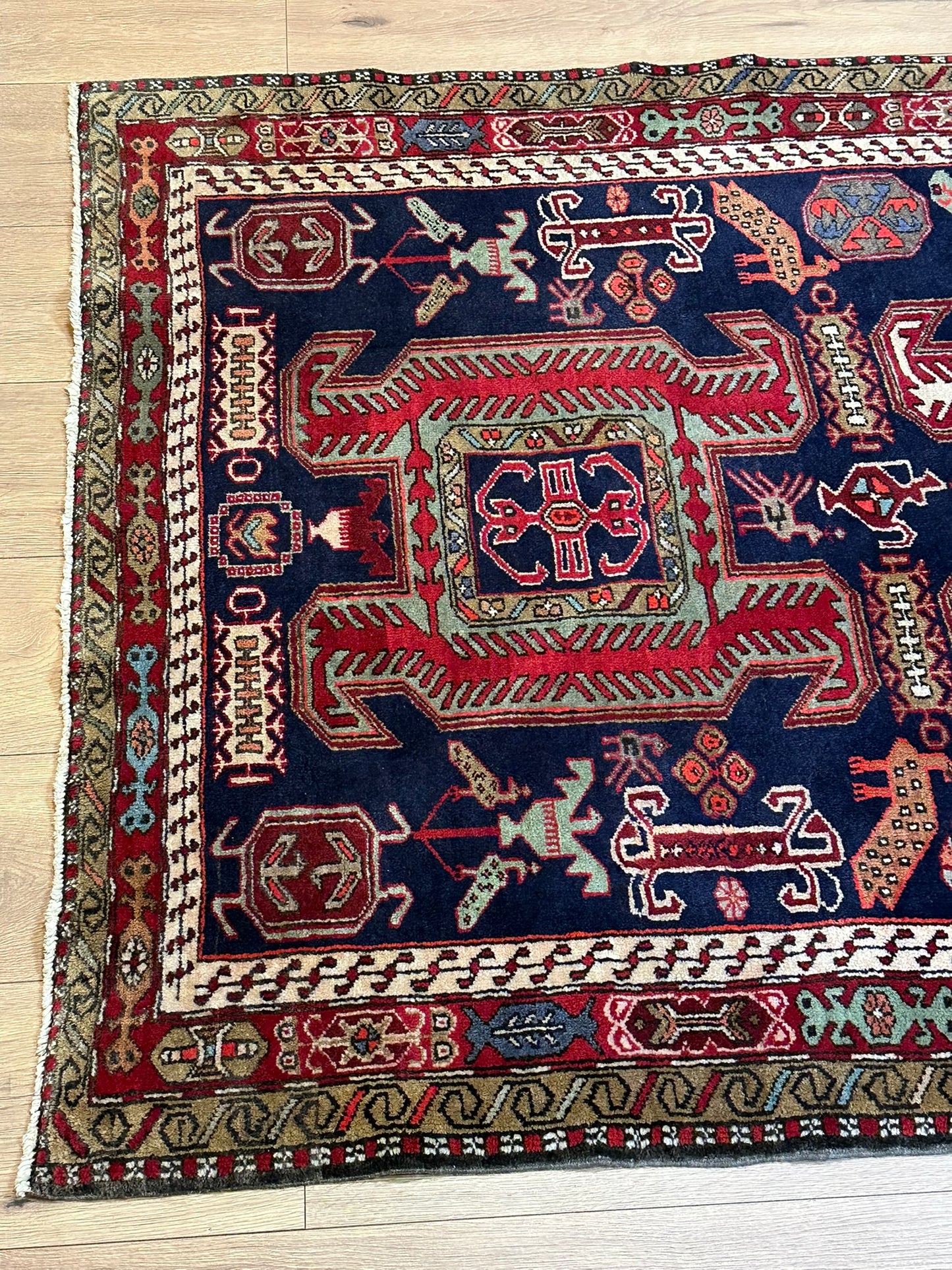 Orientteppich handgeknüpft 312x110 cm Meschgin Naturfarben
