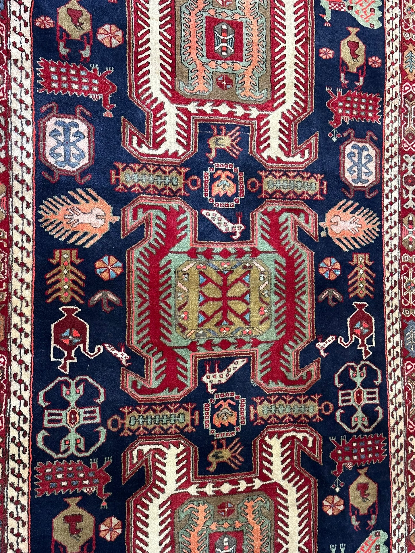 Orientteppich handgeknüpft 312x110 cm Meschgin Naturfarben