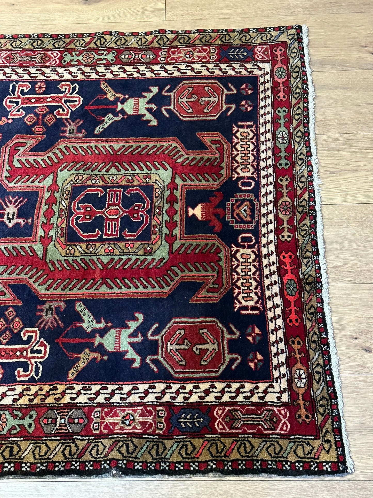 Orientteppich handgeknüpft 312x110 cm Meschgin Naturfarben