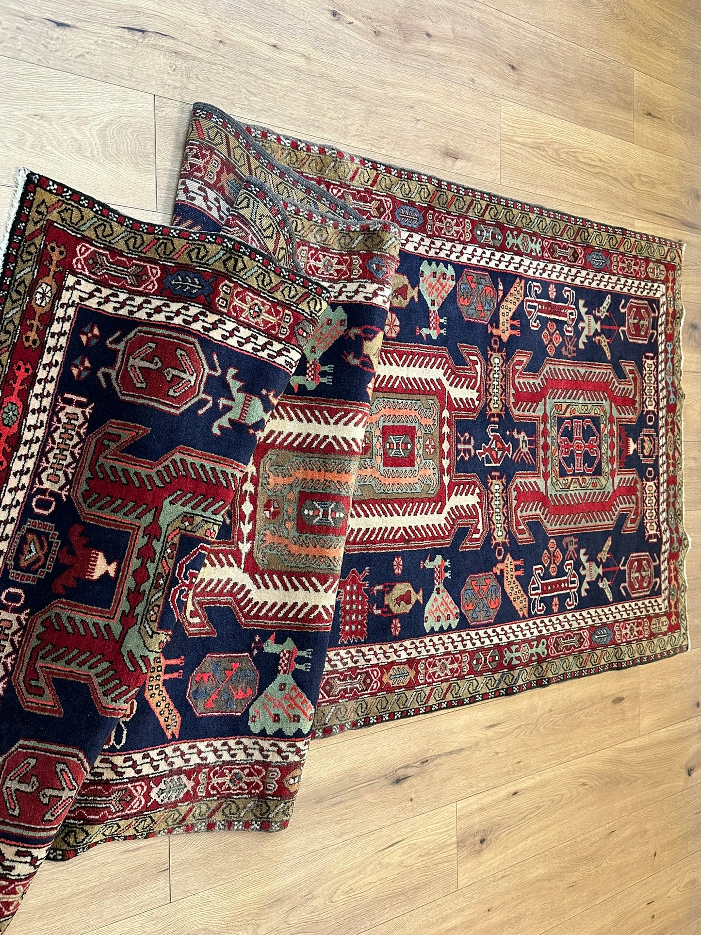 Orientteppich handgeknüpft 312x110 cm Meschgin Naturfarben