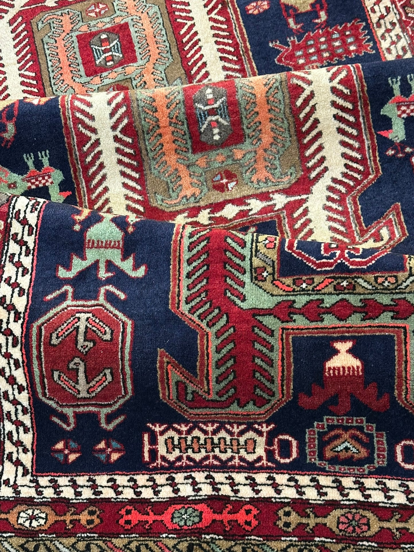 Orientteppich handgeknüpft 312x110 cm Meschgin Naturfarben