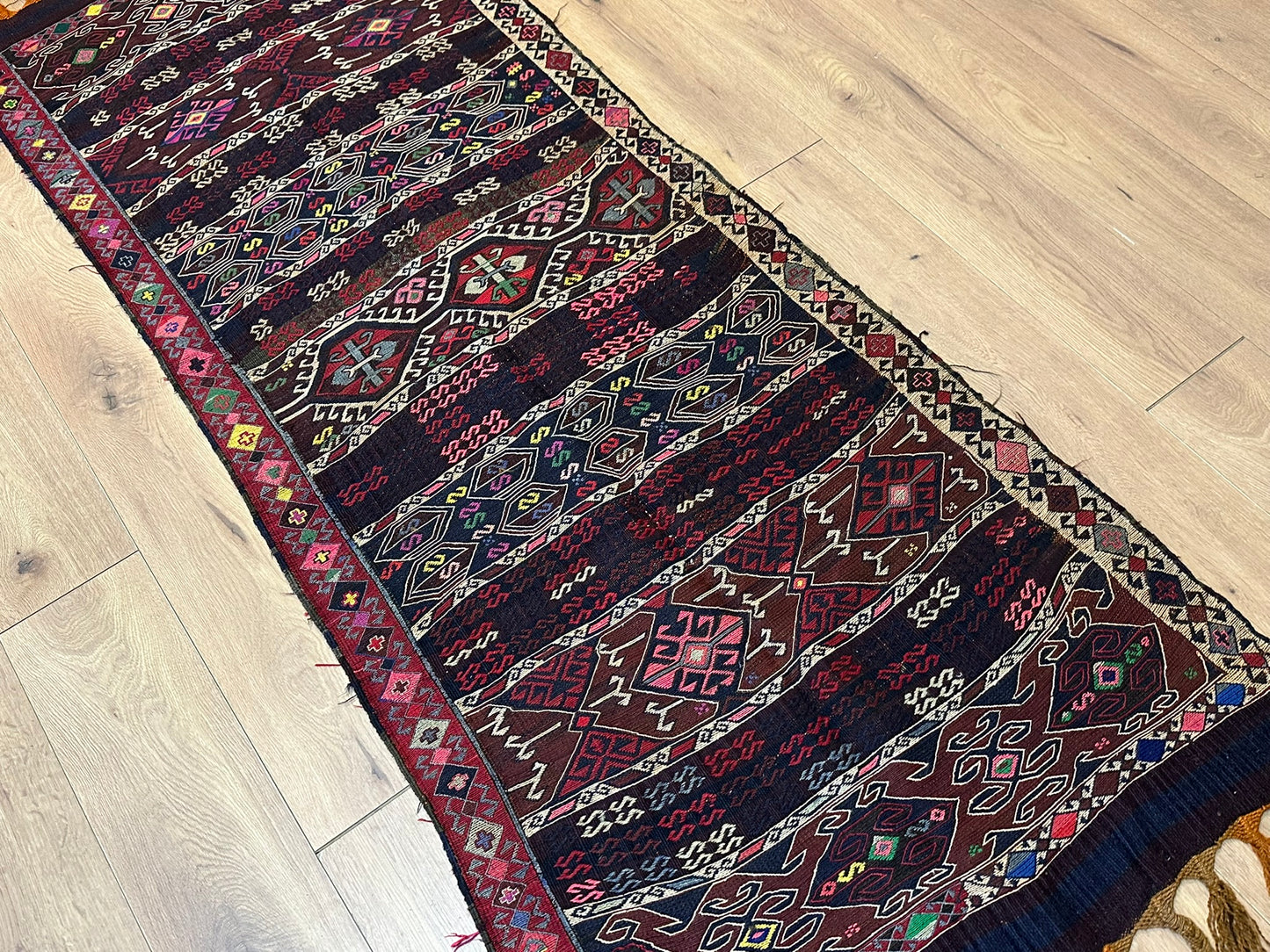 Orientteppich handgeknüpft Kelim 218x90 cm