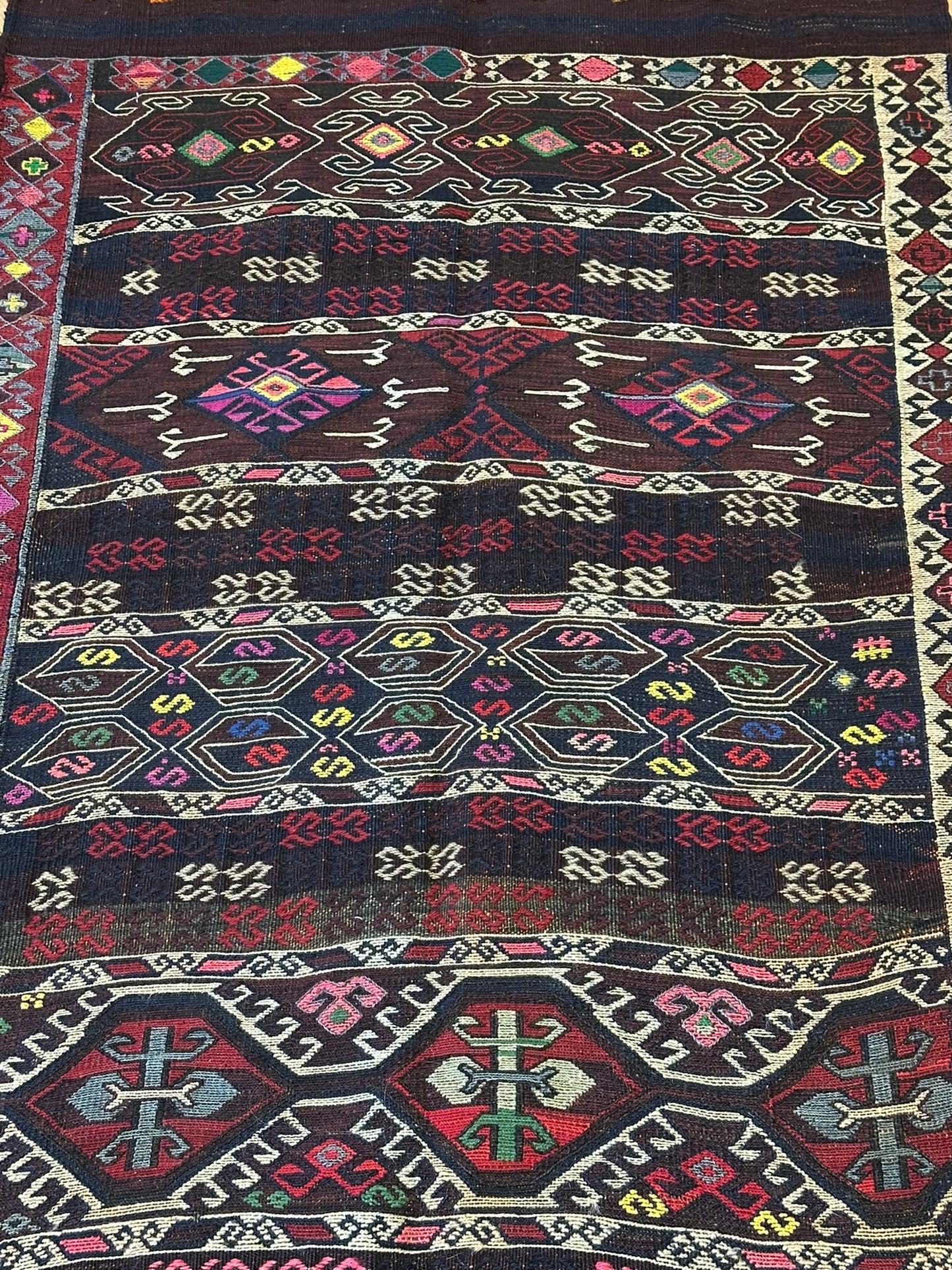 Orientteppich handgeknüpft Kelim 218x90 cm