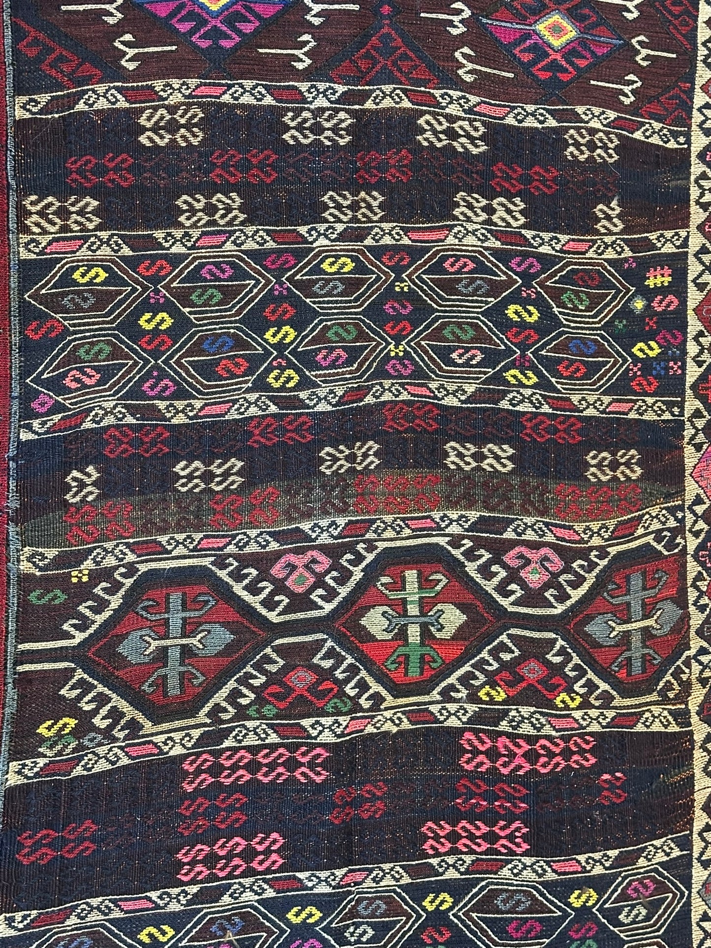 Orientteppich handgeknüpft Kelim 218x90 cm