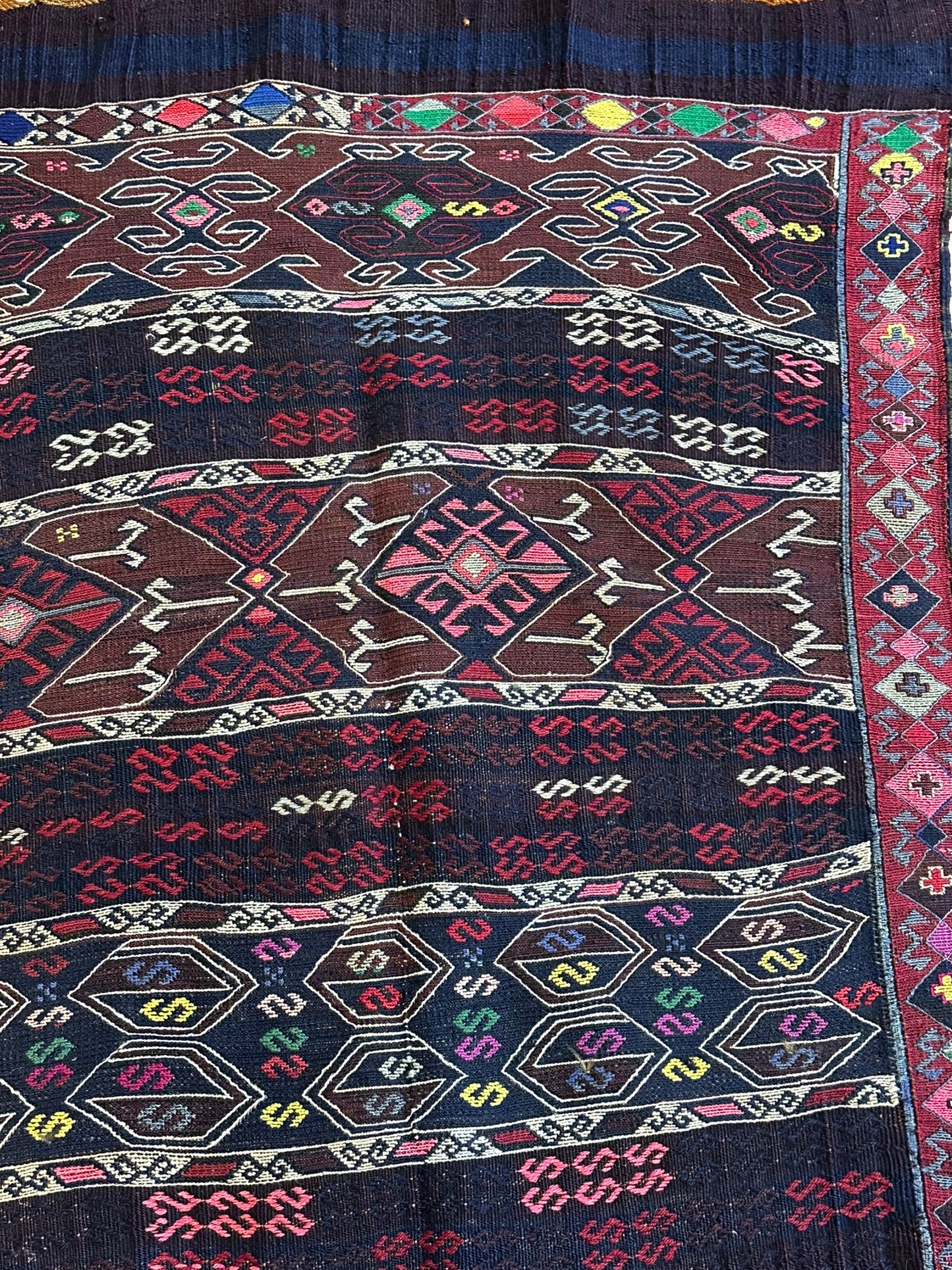 Orientteppich handgeknüpft Kelim 218x90 cm