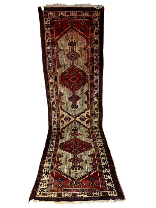Orientteppich handgeknüpft Sarab Art Deco Läufer 340x90 cm