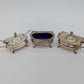 Dreiteiliges Sterling Silber 925er Condiment Set Salz Pfeffer