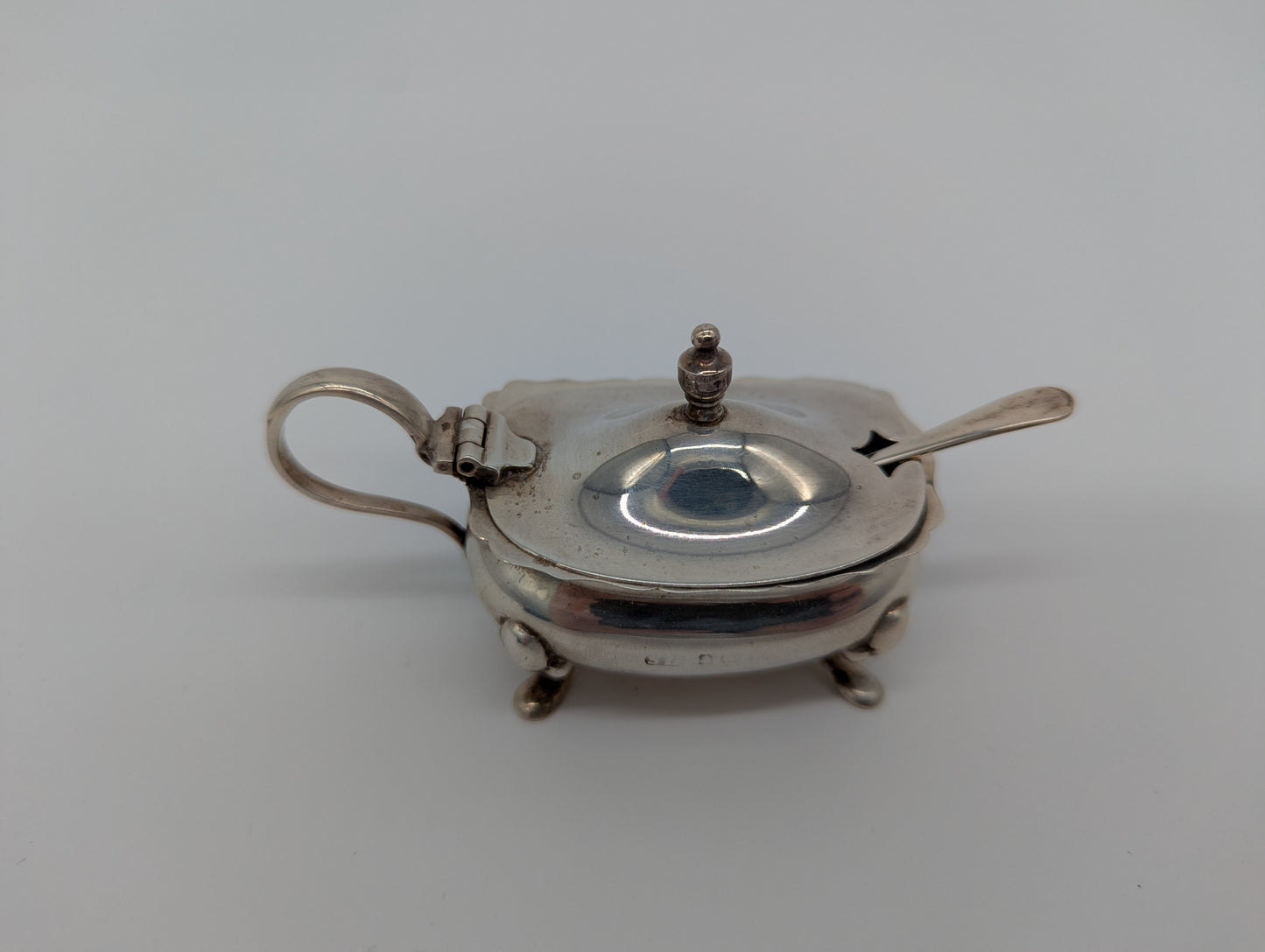 Dreiteiliges Sterling Silber 925er Condiment Set Salz Pfeffer