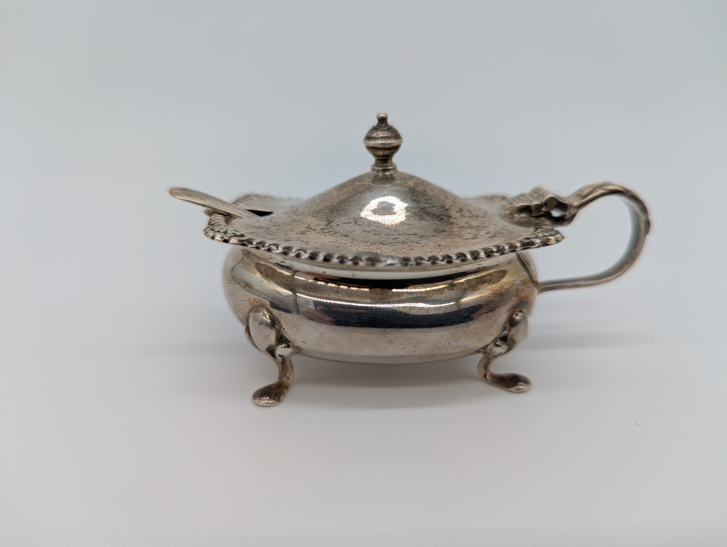Dreiteiliges Sterling Silber 925er Condiment Set Salz Pfeffer