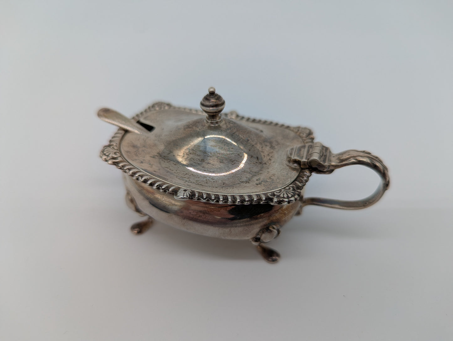 Dreiteiliges Sterling Silber 925er Condiment Set Salz Pfeffer
