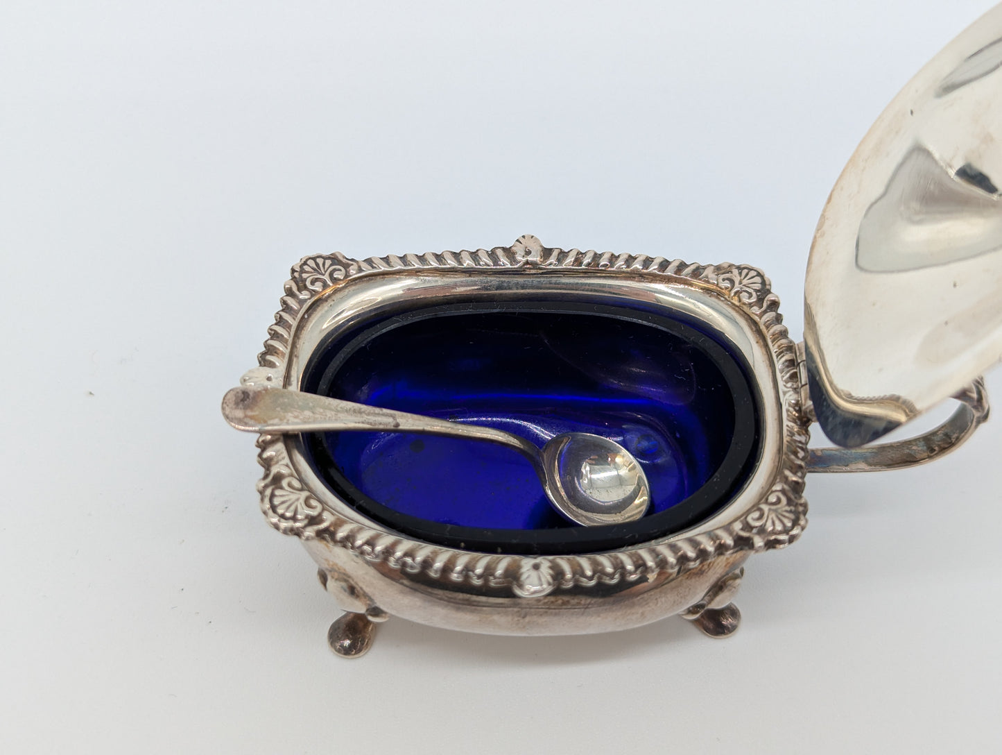 Dreiteiliges Sterling Silber 925er Condiment Set Salz Pfeffer