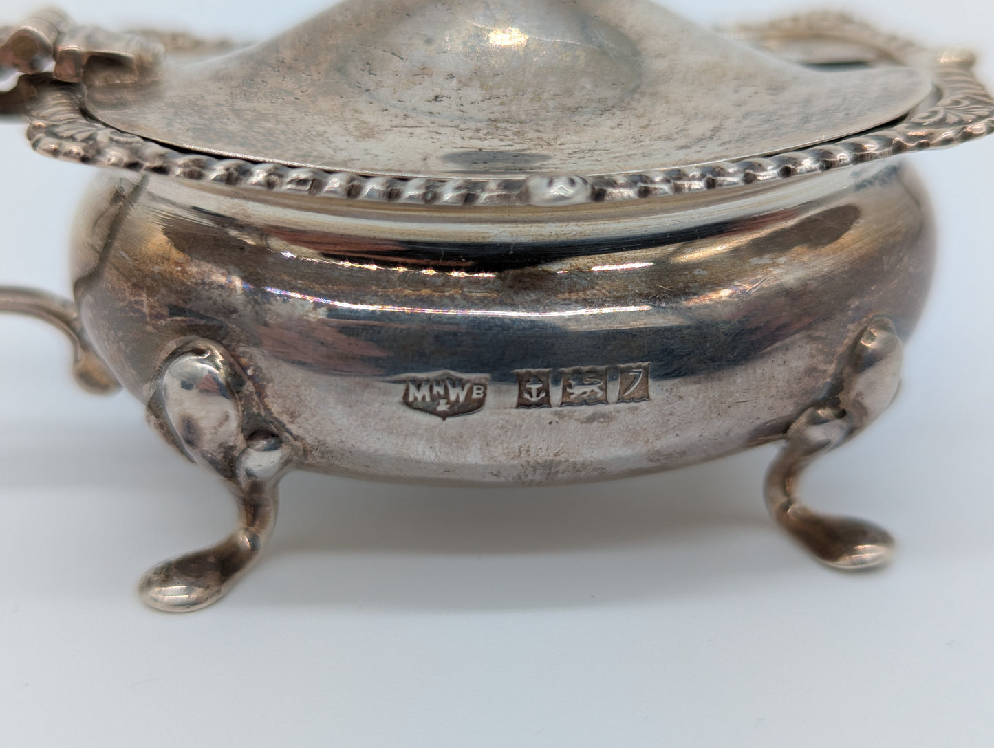 Dreiteiliges Sterling Silber 925er Condiment Set Salz Pfeffer