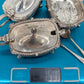 Dreiteiliges Sterling Silber 925er Condiment Set Salz Pfeffer