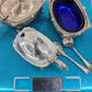 Dreiteiliges Sterling Silber 925er Condiment Set Salz Pfeffer