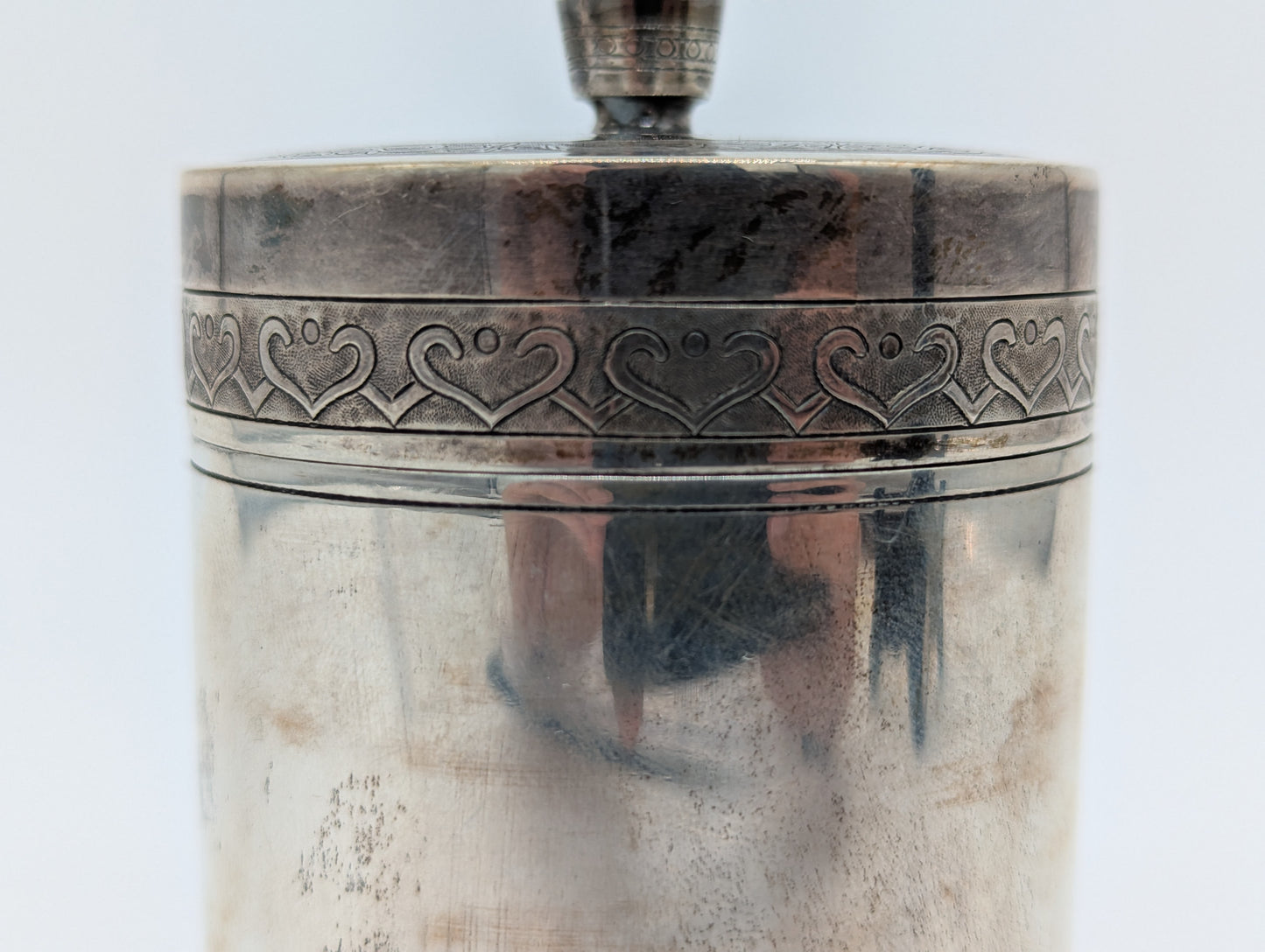 830er Silber Teedose Vorratsdose graviert verziert Dose Box