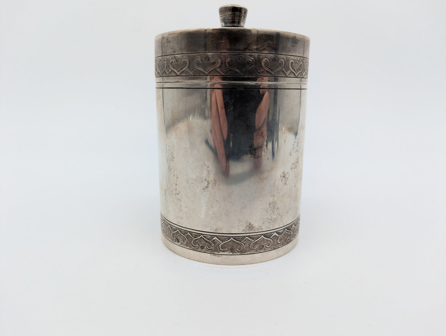 830er Silber Teedose Vorratsdose graviert verziert Dose Box