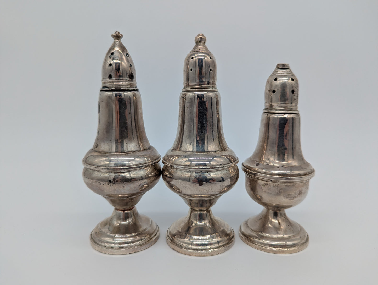 Salz und Pfeffer Streuer Sterling Silber 925er dreier Set 513g