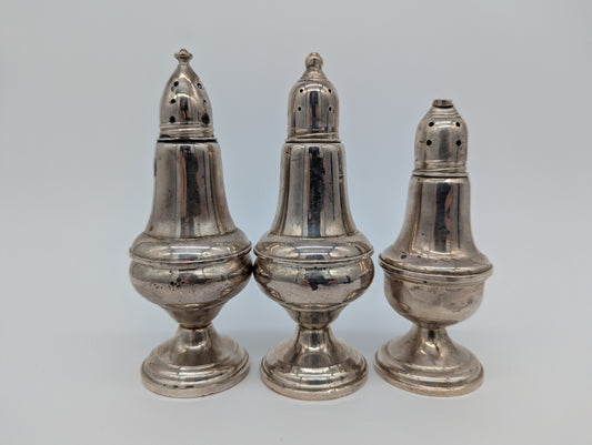 Salz und Pfeffer Streuer Sterling Silber 925er dreier Set 513g