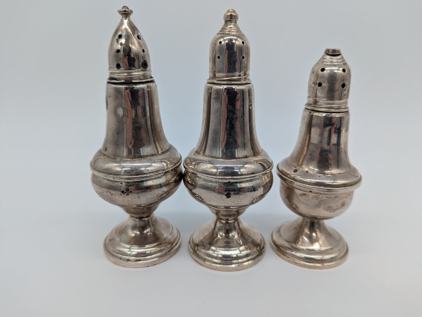 Salz und Pfeffer Streuer Sterling Silber 925er dreier Set 513g