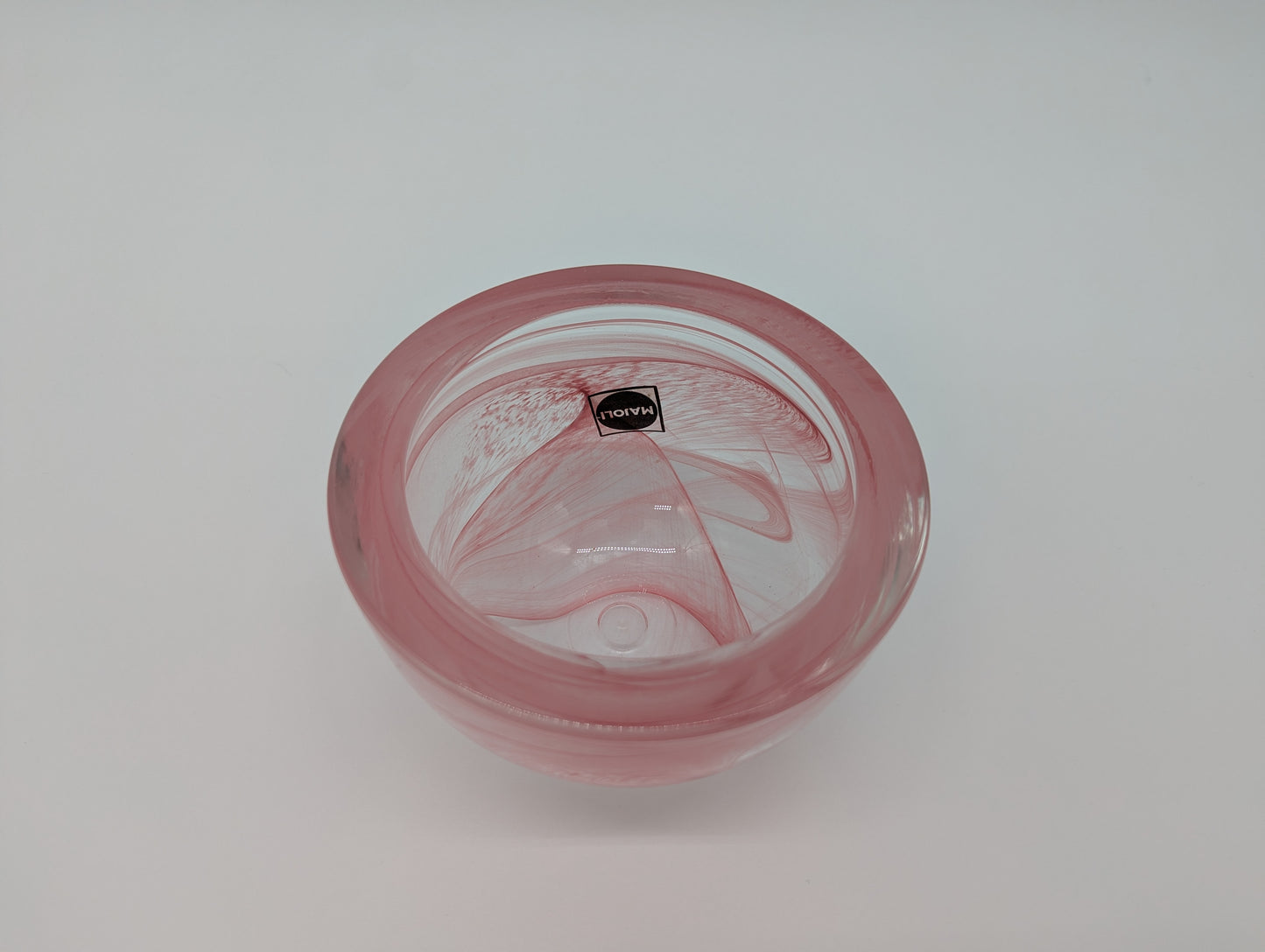 Majoli Line Glas Schale Rosa Transparent Vintage Design Dekoschale Bonboniere