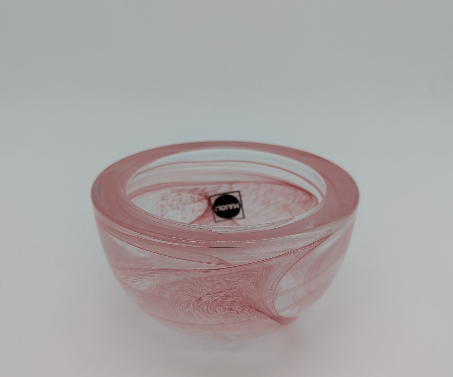 Majoli Line Glas Schale Rosa Transparent Vintage Design Dekoschale Bonboniere