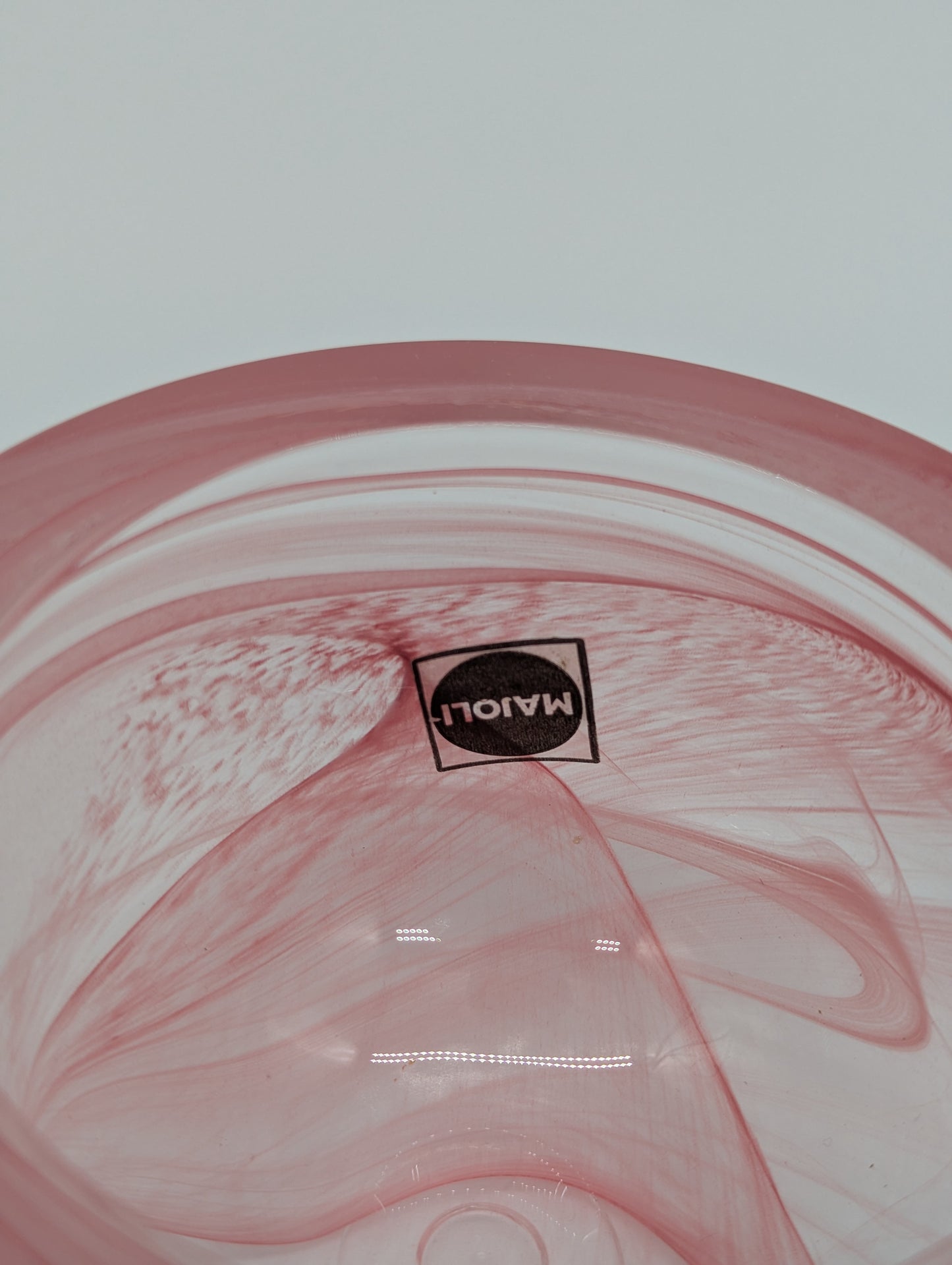 Majoli Line Glas Schale Rosa Transparent Vintage Design Dekoschale Bonboniere