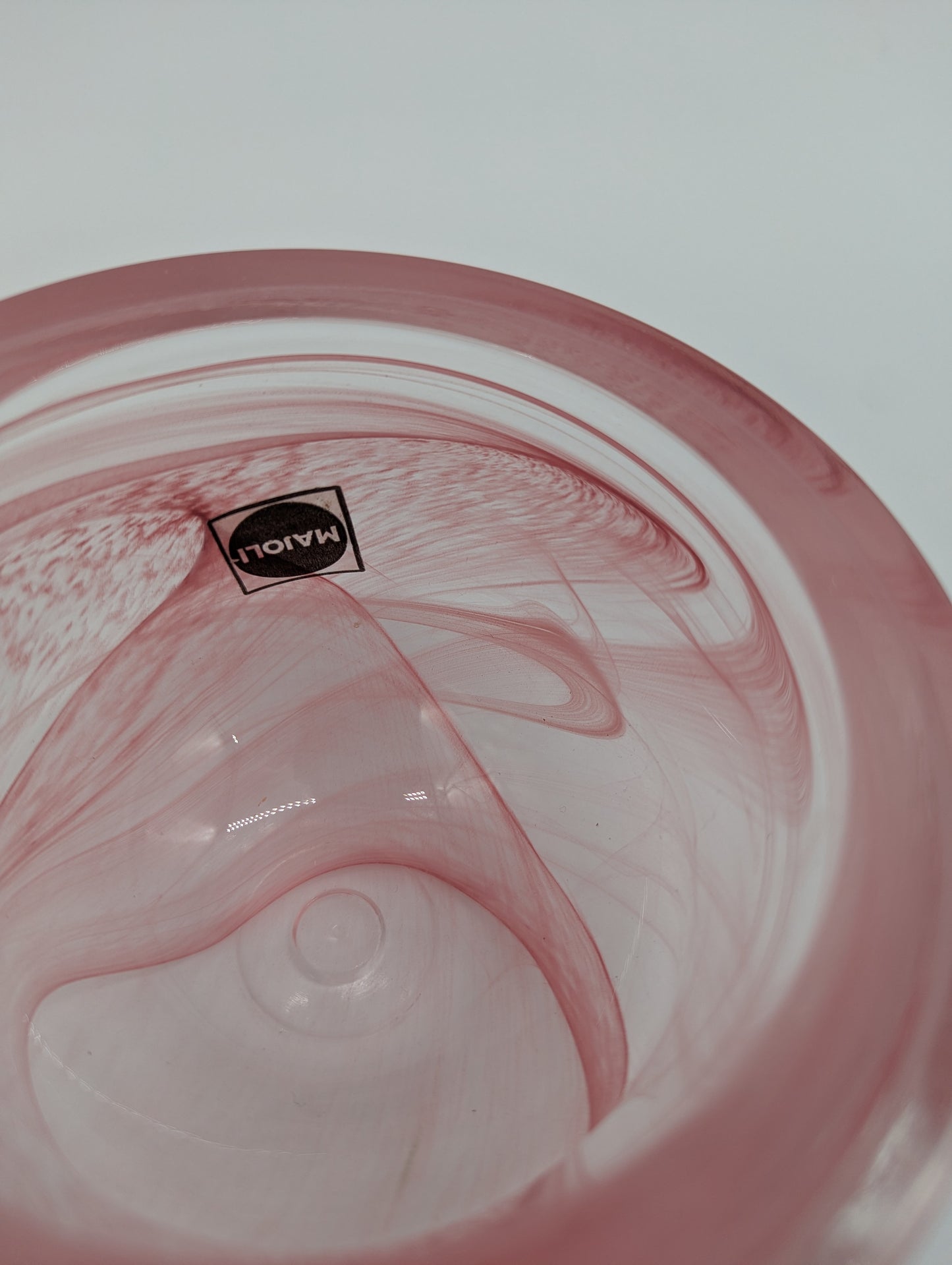 Majoli Line Glas Schale Rosa Transparent Vintage Design Dekoschale Bonboniere