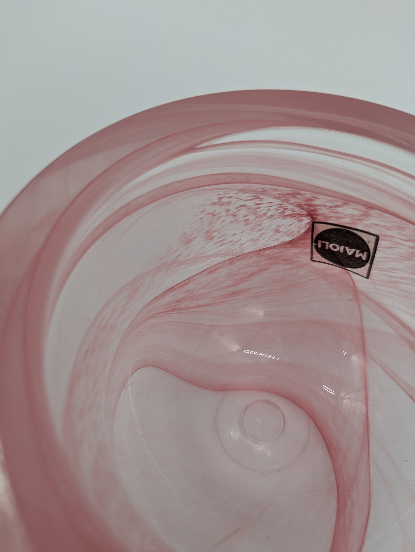 Majoli Line Glas Schale Rosa Transparent Vintage Design Dekoschale Bonboniere