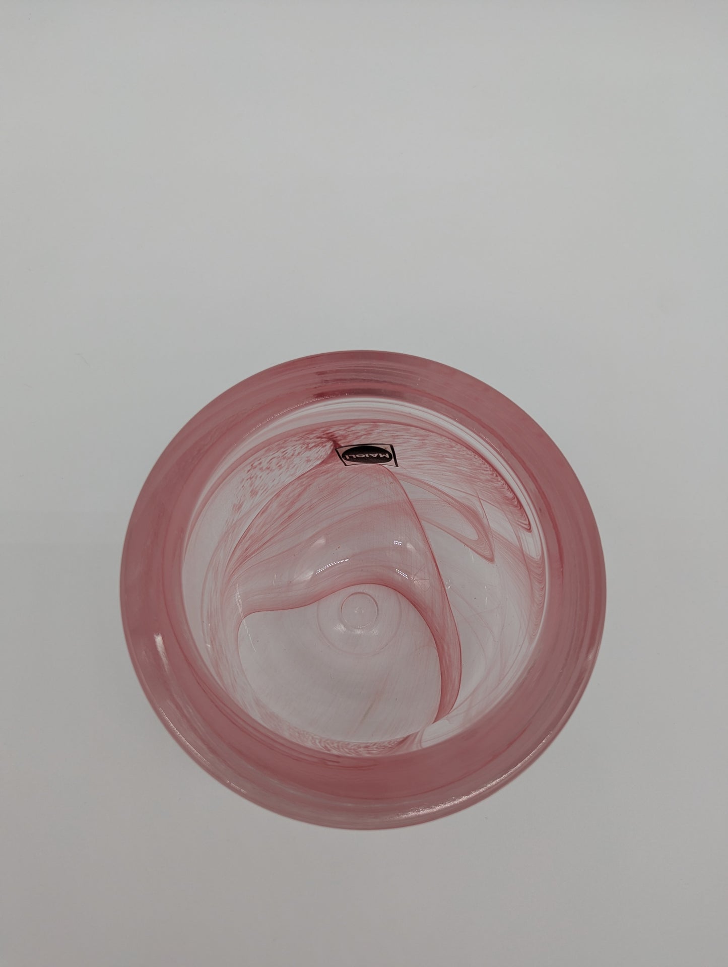 Majoli Line Glas Schale Rosa Transparent Vintage Design Dekoschale Bonboniere