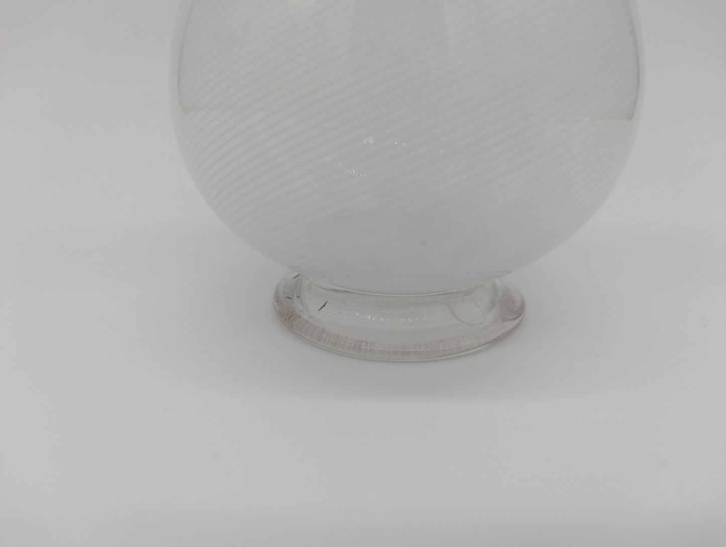 Murano Stil Karaffe Glasvase mit Stöpsel und filigranem Muster Vintage