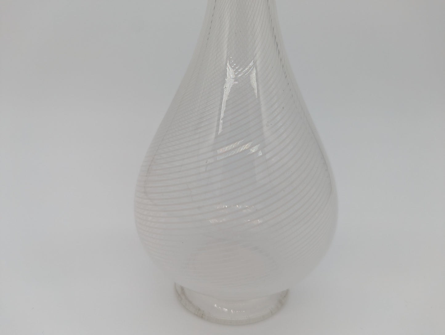 Murano Stil Karaffe Glasvase mit Stöpsel und filigranem Muster Vintage