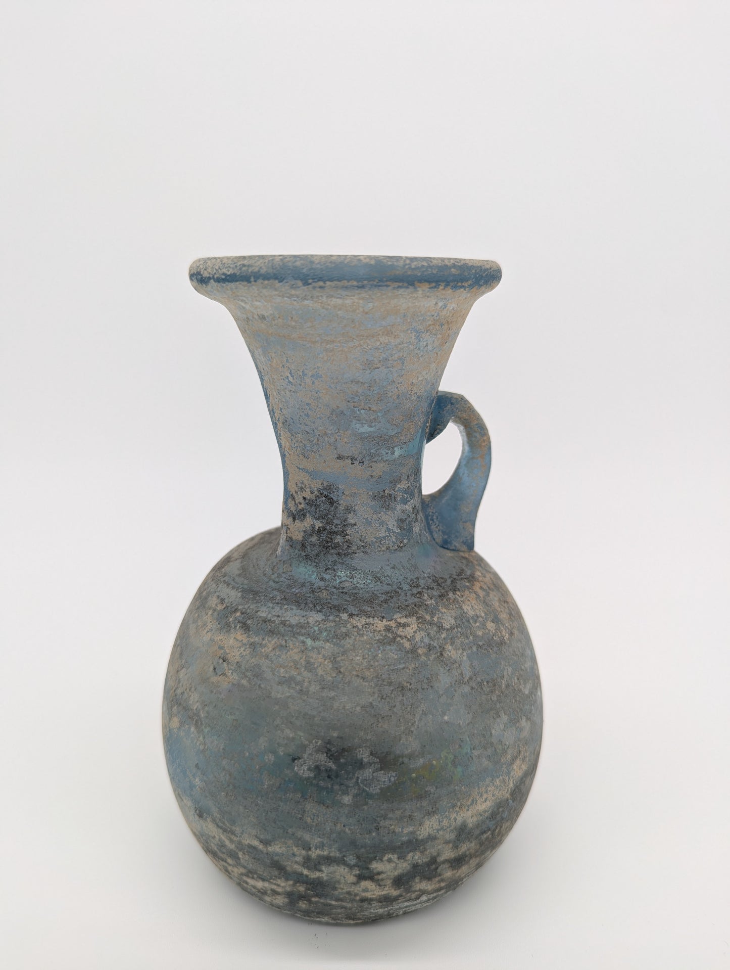 Glasvase aus Altglas mit Ölschimmer Irisglas Handarbeit Dekoration Antik