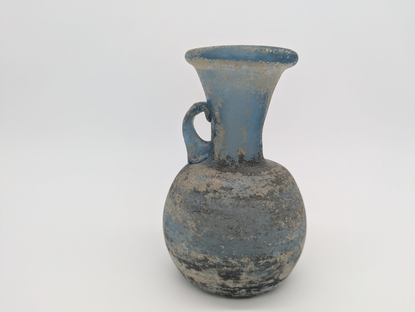 Glasvase aus Altglas mit Ölschimmer Irisglas Handarbeit Dekoration Antik