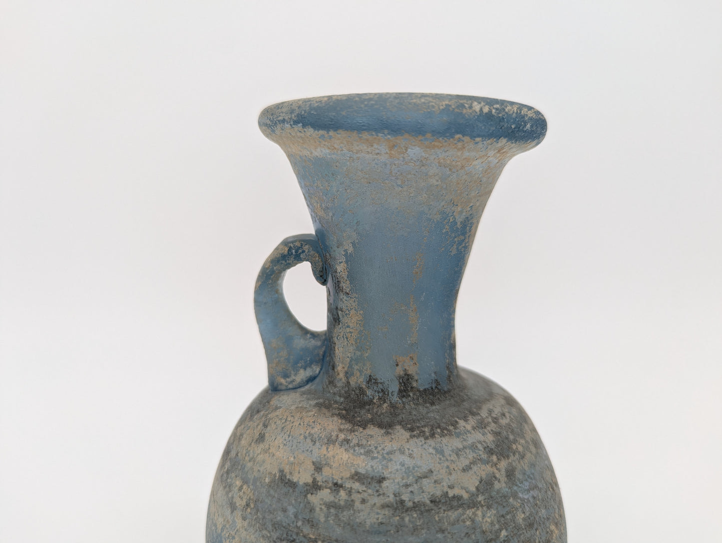 Glasvase aus Altglas mit Ölschimmer Irisglas Handarbeit Dekoration Antik