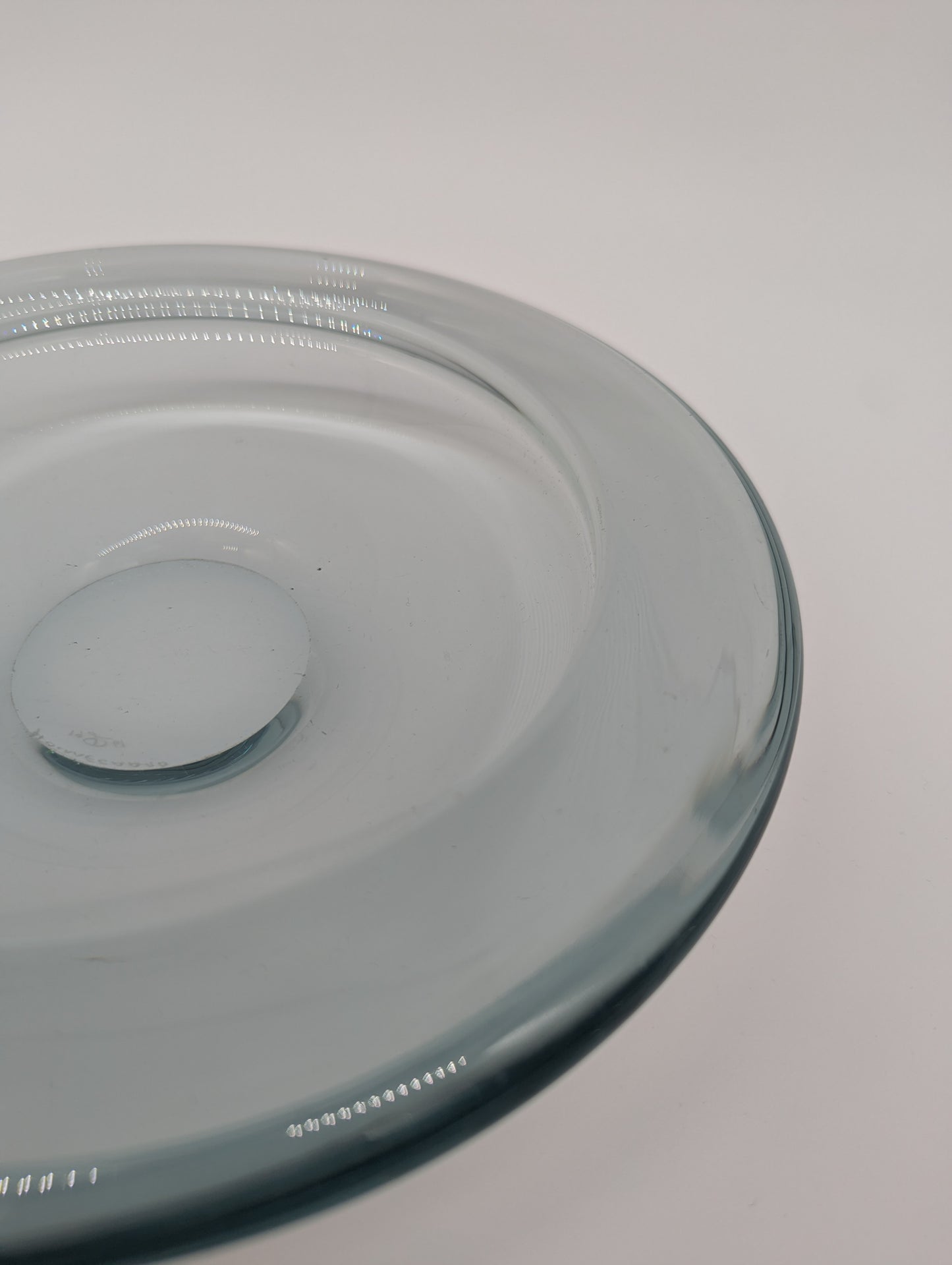 Holmegaard Glasteller Kristallglas aus Dänemark Designer signiert 1961 Vintage