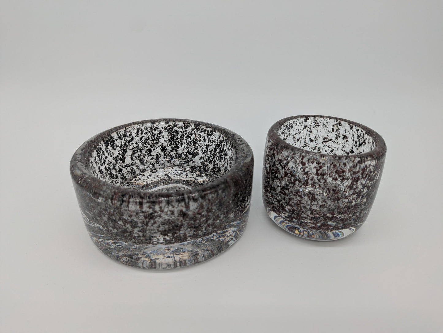 Glas Schalen Set 2-teilig Studioglas Design Vintage Dekoschale Handarbeit