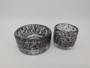 Glas Schalen Set 2-teilig Studioglas Design Vintage Dekoschale Handarbeit